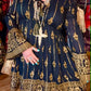THE 'JASMINE' BEAUTIFUL BLACK AND GOLD EMBROIDERED BELL SLEEVE DRESS MADE IN INDIA