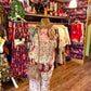 THE 'JONI' STUNNING VINTAGE 70'S STYLE BOHEMIAN PRINT RELAXED FIT TWO PIECE TROUSER SUIT