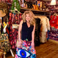 THE 'MYSTIC GRAFFITI' BOLD AND BRIGHT MAXI SKIRT WITH ELASTICATED WAIST