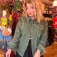 THE 'ARMY DREAMERS' FABULOUS ROCK CHICK STYLE RICHLY STUDDED JACKET IN ARMY GREEN