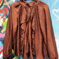 THE 'RHIANNON' FABULOUS WATERFALL FRILL FRONT BALLOON SLEEVE BLOUSE WITH TIE NECK DETAIL THREE COLOURS!