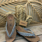 THE 'CAPRI' STUNNING SILVER RHINESTONE TOE POST FOOTBED SANDALS SUPER COMFORT SOLE