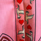 THE 'MYSTIC LOVE' CANDY PINK HEARTS & CELESTIAL SUN PRINT STATEMENT OVERSIZED SHIRT