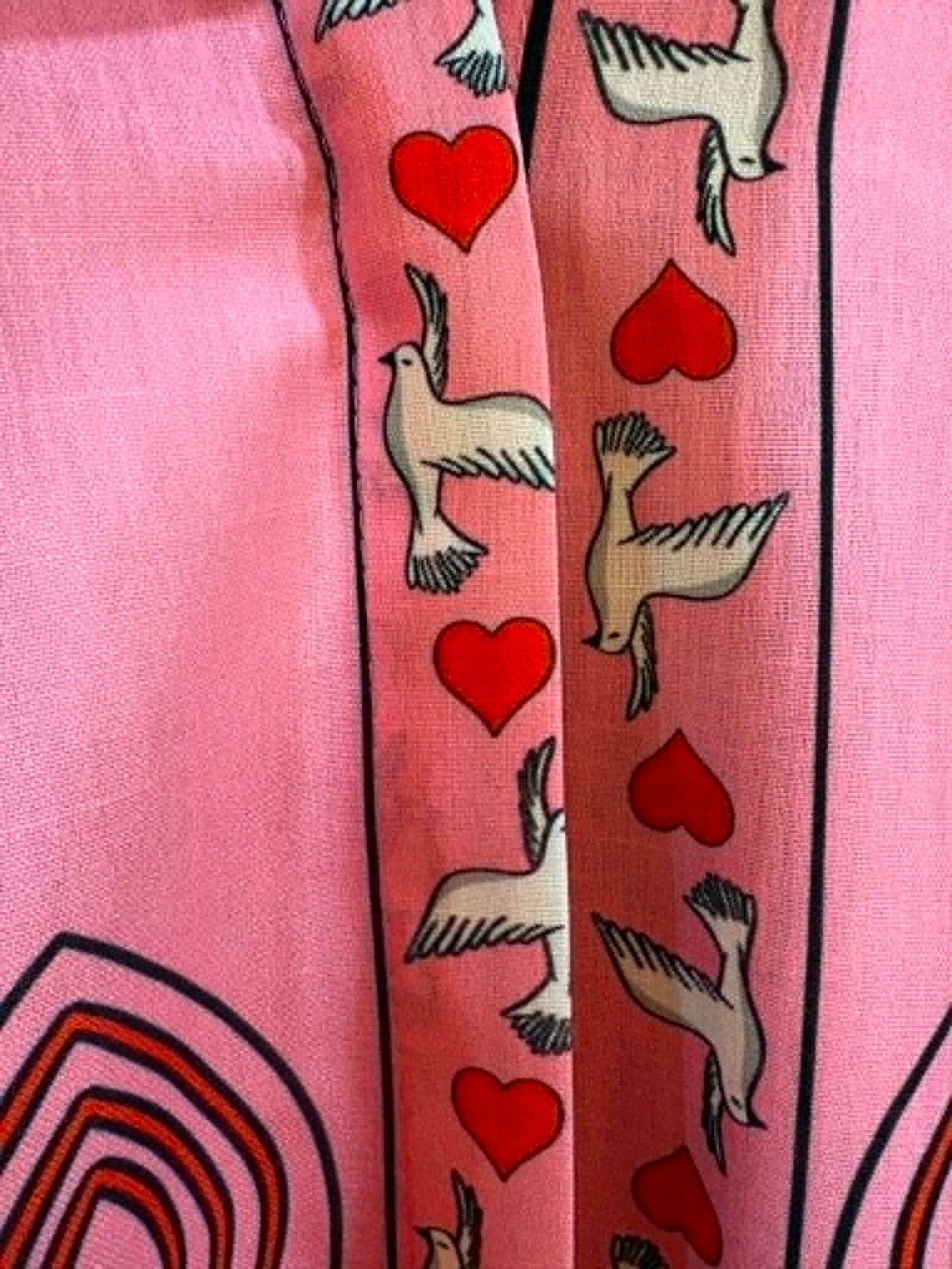 THE 'MYSTIC LOVE' CANDY PINK HEARTS & CELESTIAL SUN PRINT STATEMENT OVERSIZED SHIRT