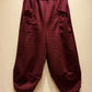 THE 'CARNABY LEOPARD' COCOON STYLE PANTS WITH OVERSIZED POCKETS IN BURGUNDY