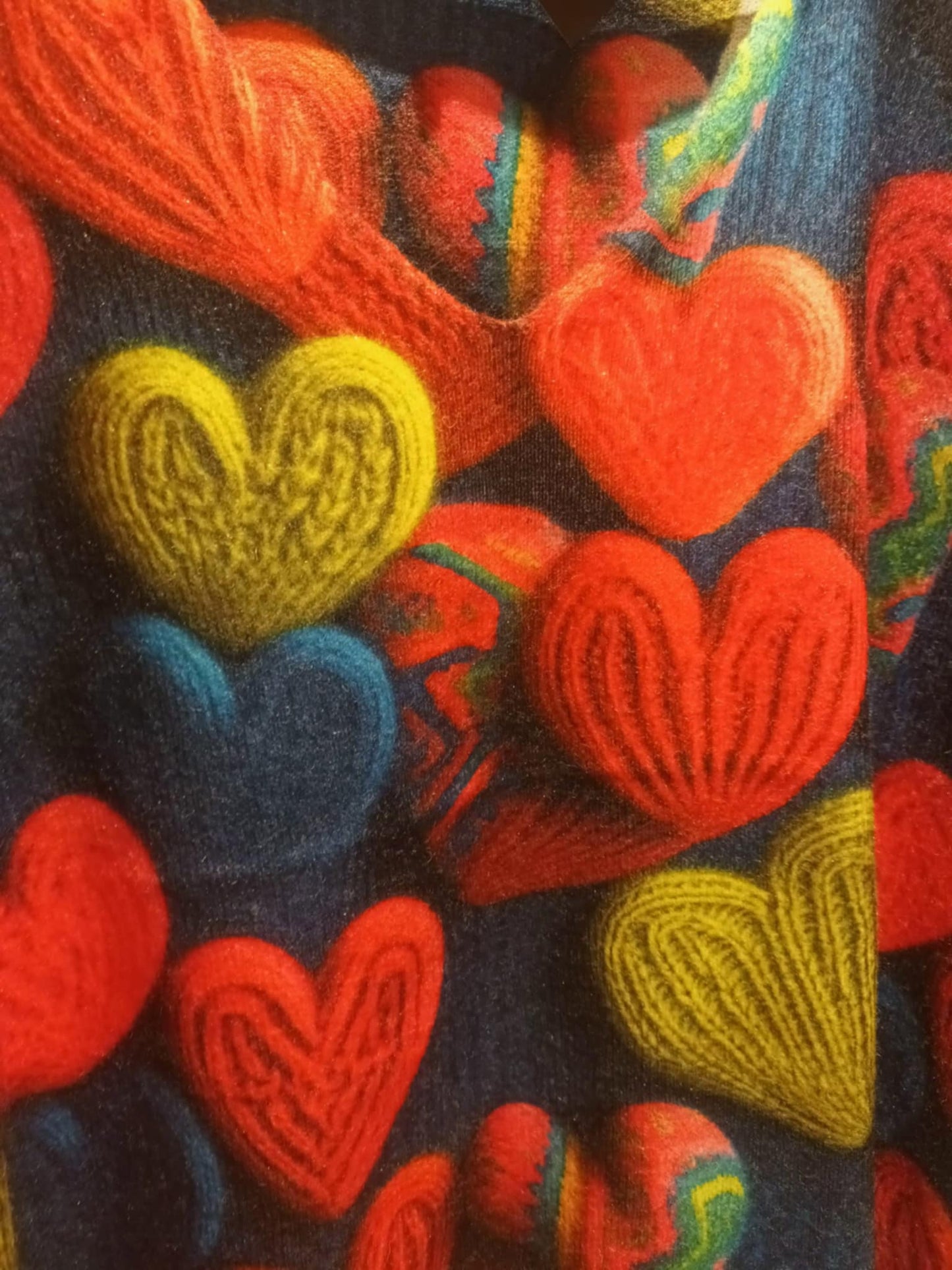 THE 'RAINBOW HEARTS' SUPER SOFT LIGHTWEIGHT V NECK JUMPER