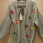 THE 'FEELING FRUITY' FABULOUSLY COSY EMBROIDERED SNUGGLE CARDIGAN IN SAGE GREEN OR POWDER BLUE