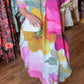 THE 'SUNNY DAZE' BEAUTIFUL BOLD FLORAL PRINT RAINBOW COLOURED RELAXED FIT DRESS
