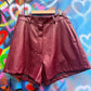 THE 'CLAUDIA' FABULOUSLY FLATTERING GENTLY TAILORED FAUX LEATHER SHORTS IN BLACK, TAN OR BURGUNDY