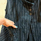 THE 'CITY GIRL' EXQUISITE QUALITY ASYMMETRIC TAILORED FUNNEL NECK PINSTRIPE WAISTCOAT