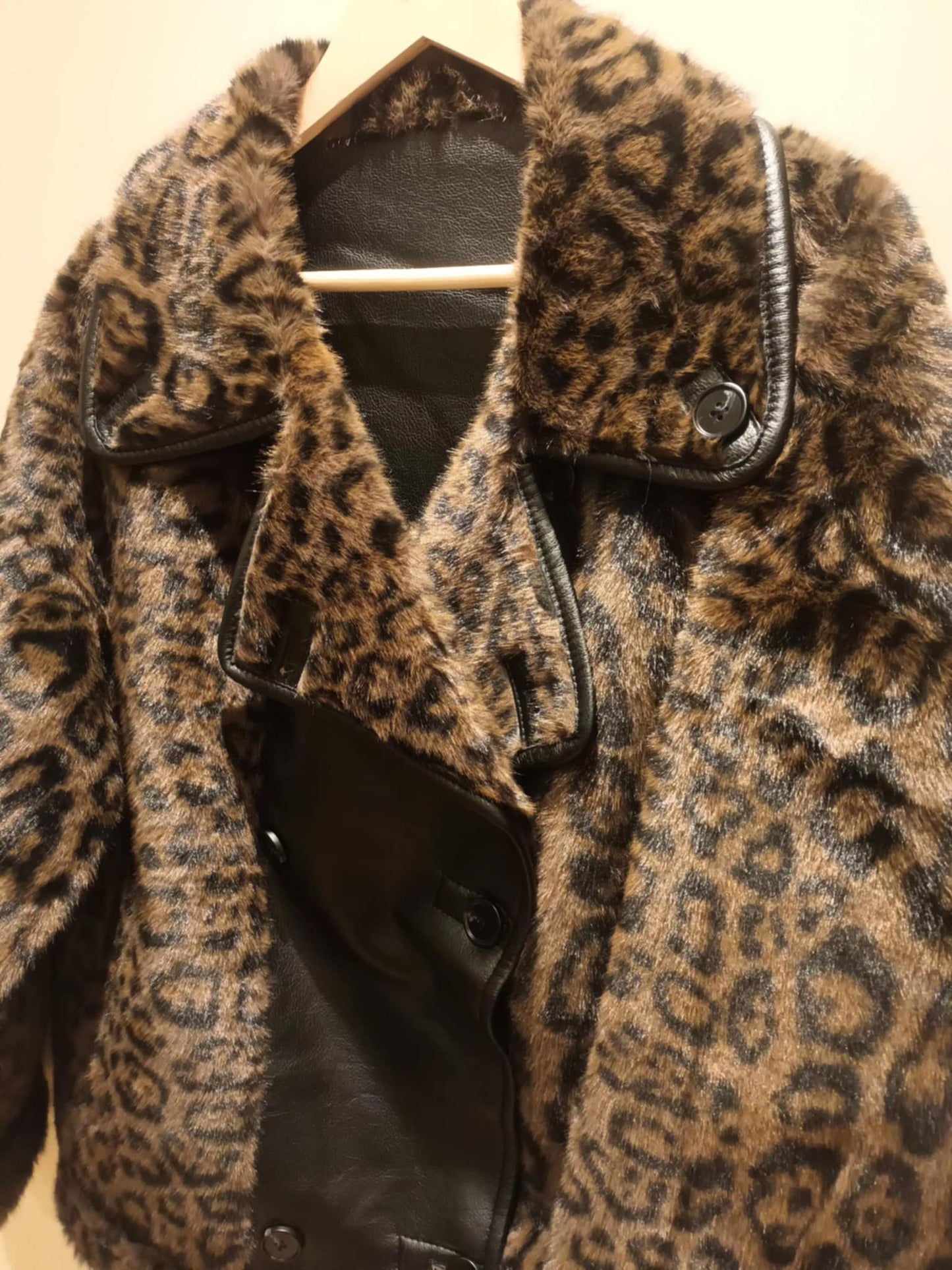 THE 'DUO LEOPARD' REVERSIBLE FAUX FUR & FAUX LEATHER COAT TWO COATS IN ONE!