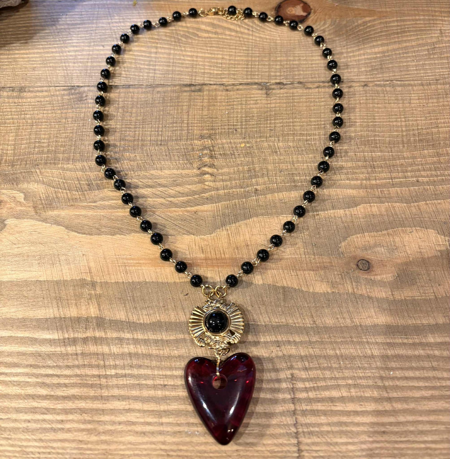 THE 'JULIET' STUNNING RUBY RED HEART BAROQUE STYLE EARRINGS