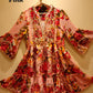 THE 'CATALINA' STUNNING VINTAGE FLORAL PRINT EMBELLISHED FLIPPY DRESS FROM OUR SPANISH COLLECTION CHOOSE YOUR COLOUR!