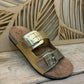 THE 'MADRID' CLASSIC SHIMMERY GOLD FOOTBED SUPER COMFORT SLIDER