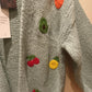 THE 'FEELING FRUITY' FABULOUSLY COSY EMBROIDERED SNUGGLE CARDIGAN IN SAGE GREEN OR POWDER BLUE