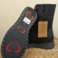 THE 'SASSY' BEAUTIFUL CLASSIC BLACK ROSE EMBROIDERED SUPER COMFORT LACE UP/ZIP BOOT 100% VEGAN