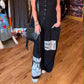 THE 'CAMDEN' LIGHTWEIGHT NEWSPAPER PATCH URBAN STYLE PANTS WITH COMFORTABLE STRETCH WAIST