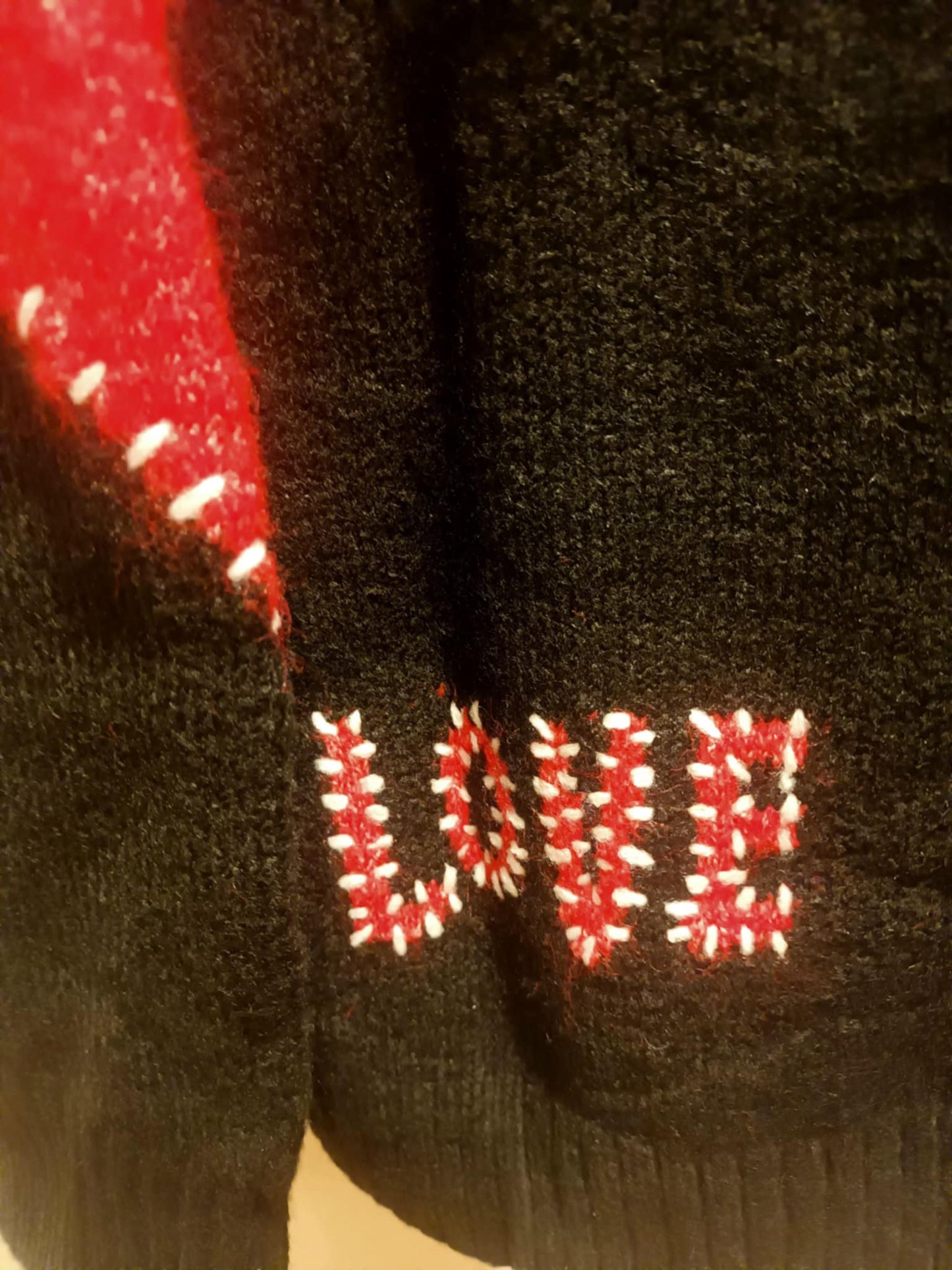 THE 'LOVE IS...' CUTE AND COSY HEART PATCH CARDIGAN WITH BLANKET STITCH DETAIL