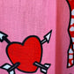 THE 'MYSTIC LOVE' CANDY PINK HEARTS & CELESTIAL SUN PRINT STATEMENT OVERSIZED SHIRT