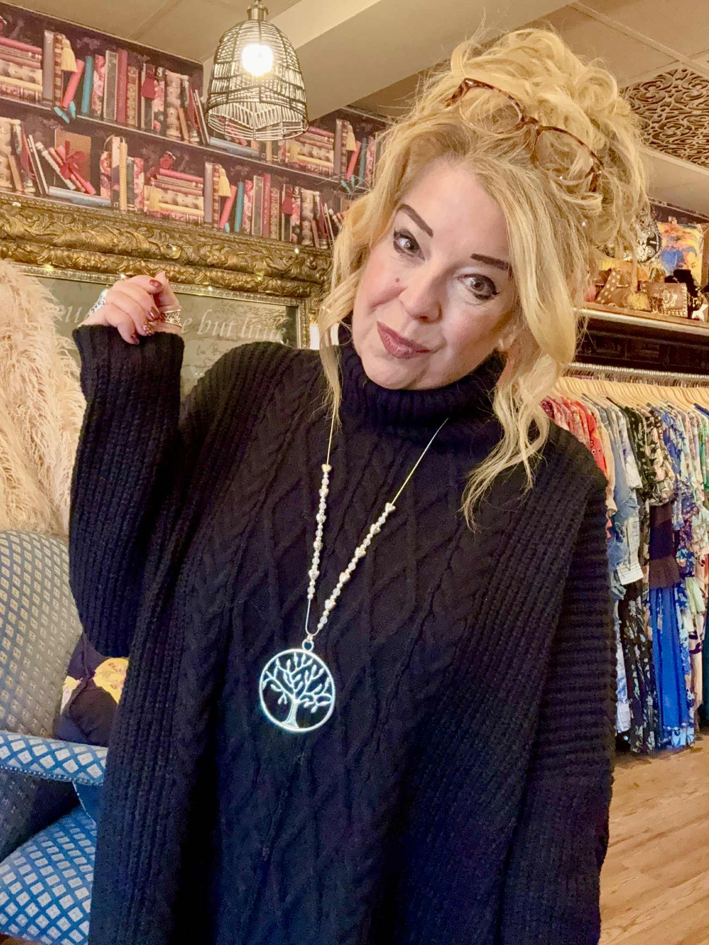 THE 'MARLEY' CLASSIC OVERSIZED CABLE KNIT FUNNEL NECK SNUGGLE JUMPER