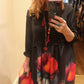THE 'POPPY' VIBRANT COCCON STYLE SCOOP NECK DRESS WITH PRETTY POCKETS