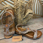 THE 'GOA' ROSE GOLD STUNNING JEWEL EMBELLISHED SUPER COMFORT CUSHION SOLE T BAR SANDAL