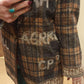 THE 'URBAN GRAFFITI' BEAUTIFUL TARTAN STATEMENT BLANKET COAT WITH STRIKING BACK DETAIL