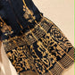 THE 'JASMINE' BEAUTIFUL BLACK AND GOLD EMBROIDERED BELL SLEEVE DRESS MADE IN INDIA