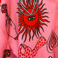 THE 'MYSTIC LOVE' CANDY PINK HEARTS & CELESTIAL SUN PRINT STATEMENT OVERSIZED SHIRT