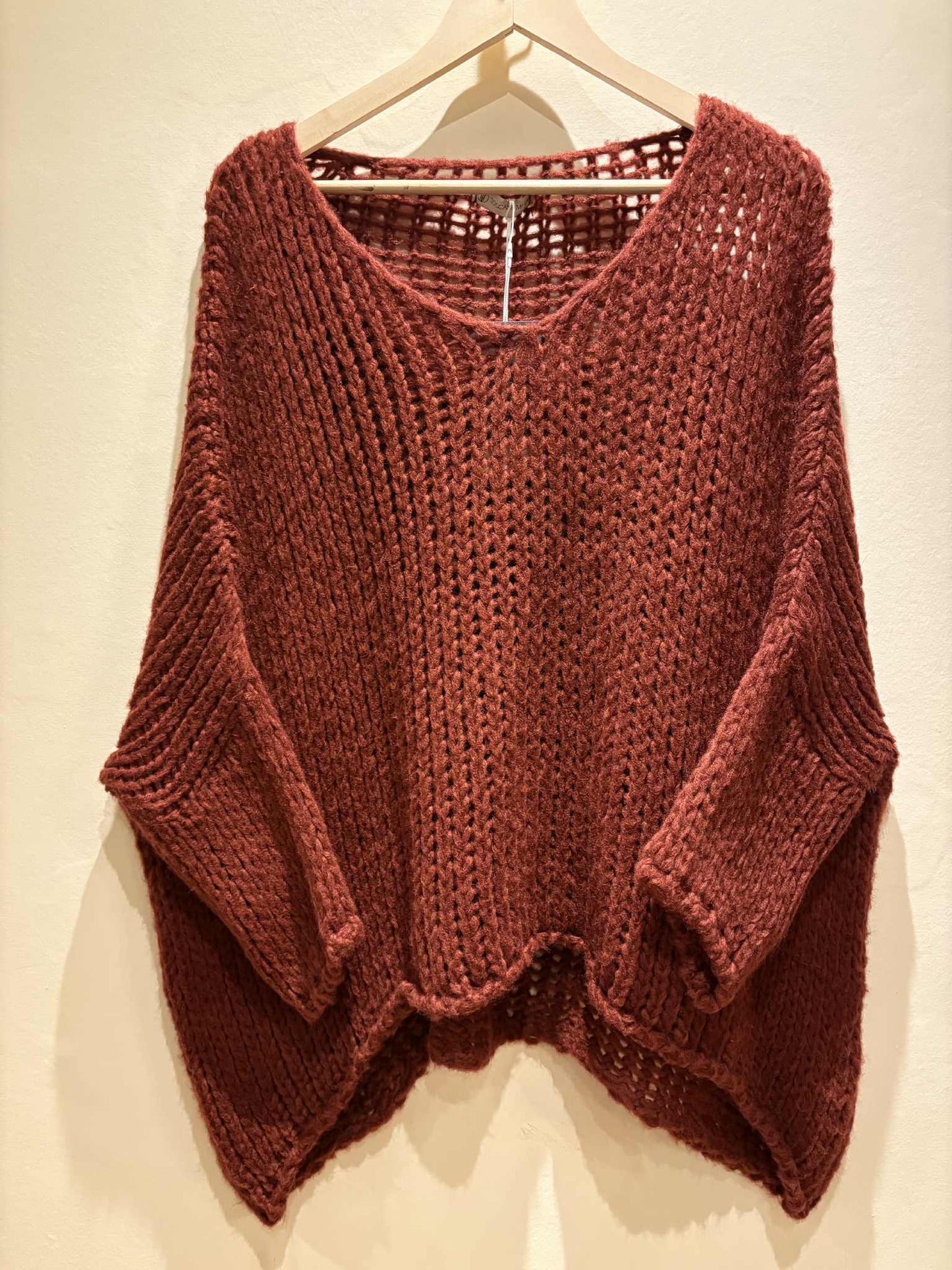 THE 'CECE' OVERSIZED DROP SLEEVE SNUGGLE JUMPER IN ZESTY ORANGE OR BURGUNDY