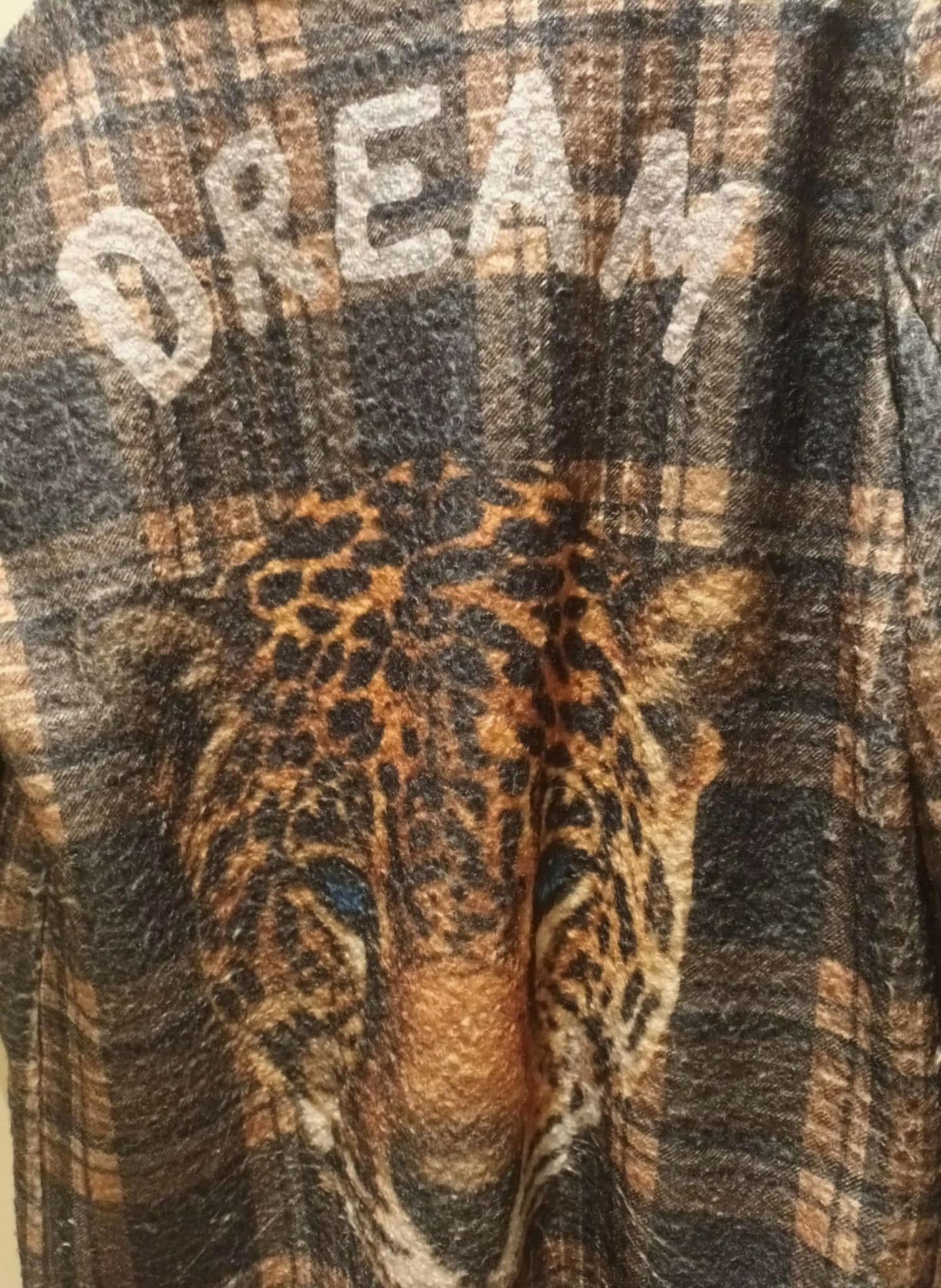 THE 'URBAN GRAFFITI' BEAUTIFUL TARTAN STATEMENT BLANKET COAT WITH STRIKING BACK DETAIL