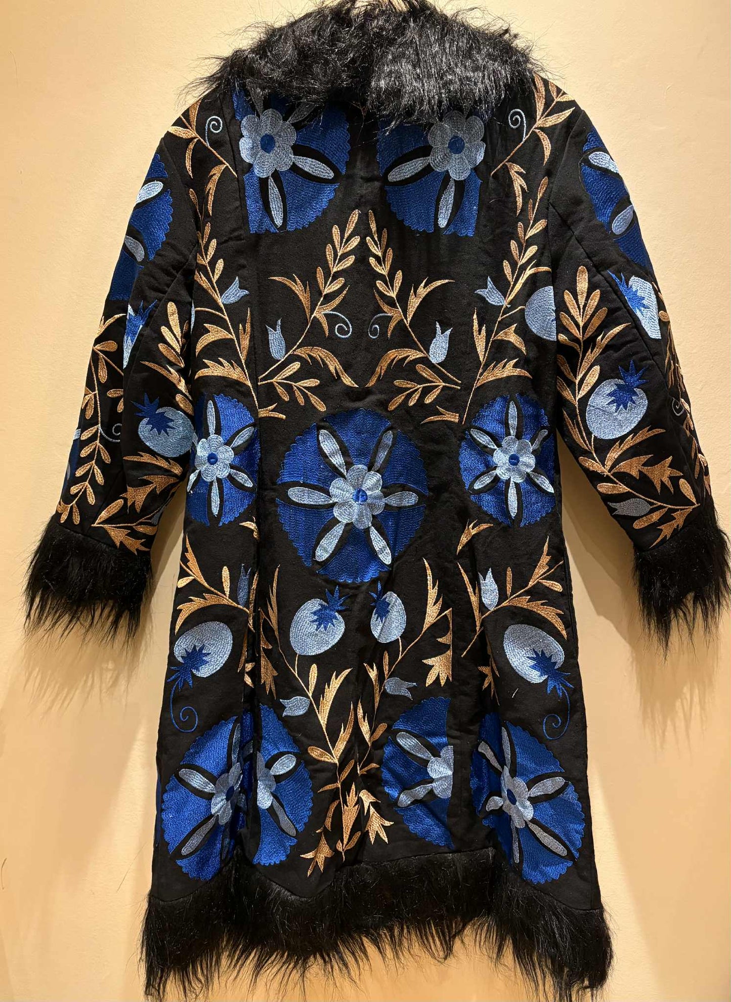 THE 'ALZA' STUNNING 70'S AFGHAN STYLE FAUX FUR RICHLY EMBROIDERED COAT FROM OUR EXCLUSIVE SPANISH RANGE