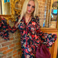 THE 'MARITZA' STUNNING FLOATY BELL SLEEVE DRESS IN A BIRD OF PARADISE PRINT FROM OUR EXCLUSIVE SPANISH COLLECTION