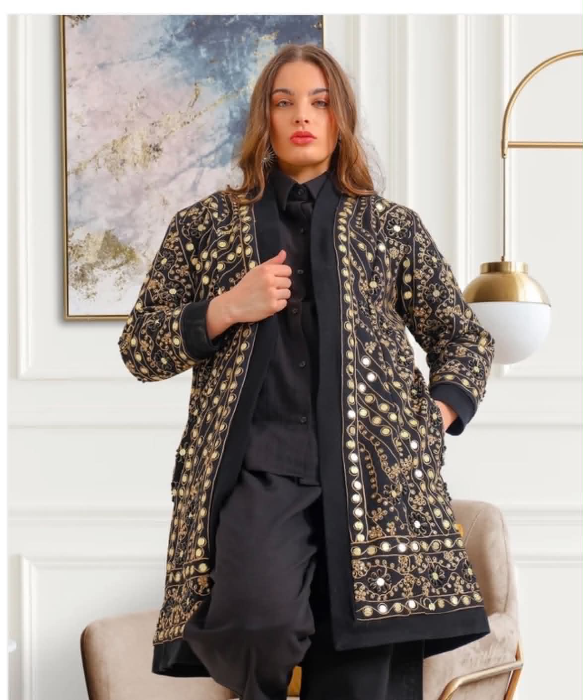 THE 'NURIA' STUNNING RICHLY BEADED AND EMBROIDERED LONG COAT FROM OUR EXCLUSIVE SPANISH COLLECTION THREE COLOURS