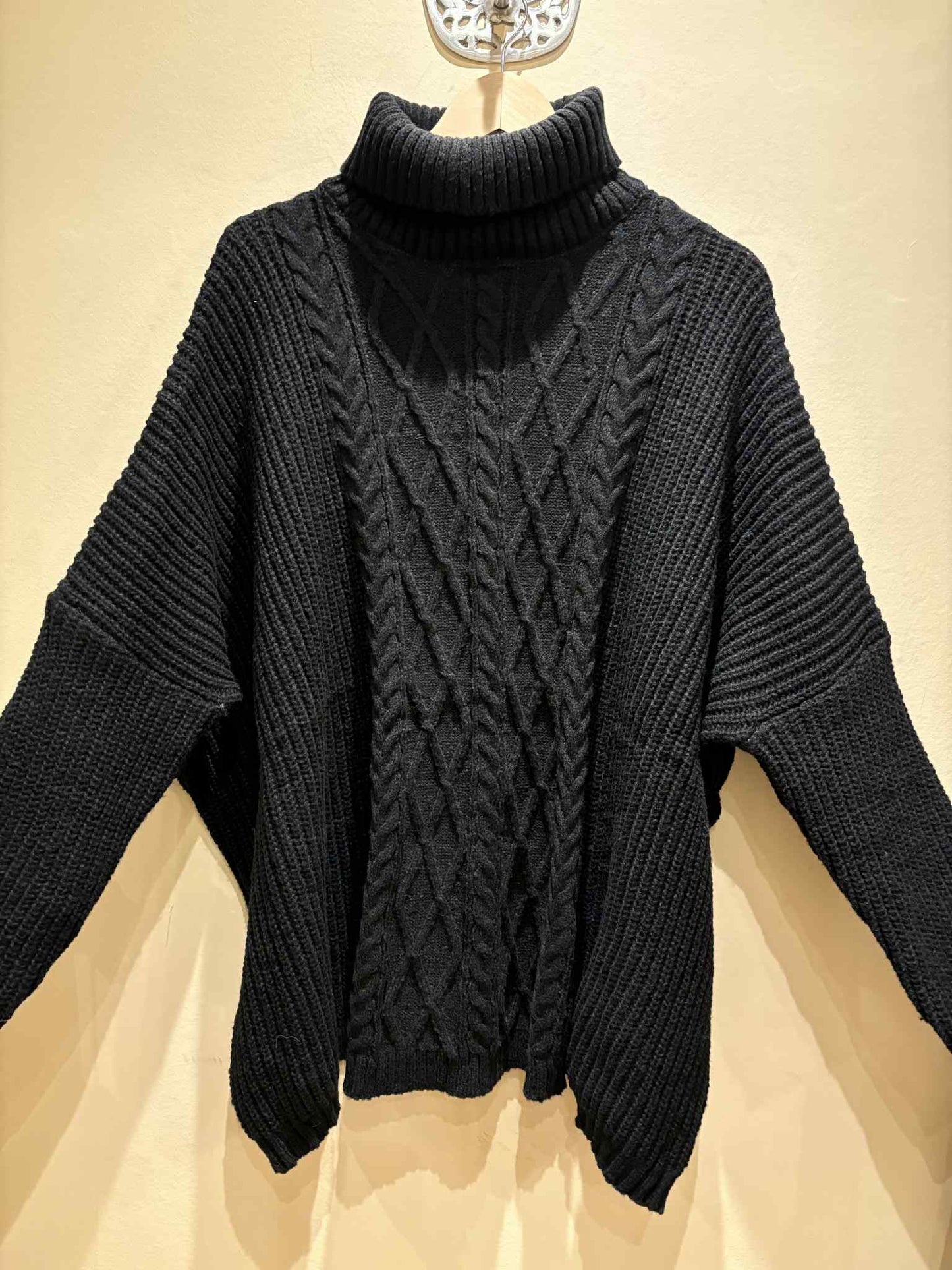 THE 'MARLEY' CLASSIC OVERSIZED CABLE KNIT FUNNEL NECK SNUGGLE JUMPER