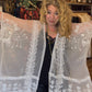 THE 'SILVER SPRINGS' BEAUTIFUL AND BOHO PURE WHITE LACE KAFTAN WITH EMBROIDERED DETAIL