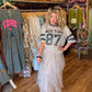 THE 'SPORT AND SEQUINS' SASSY SEQUIN AMERICAN SPORTY TOP WITH SEQUIN SHIMMERS