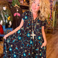 THE 'NATALIA' STUNNING RICHLY EMBROIDERED V NECK DRESS WITH POCKETS FROM OUR EXCLUSIVE SPANISH COLLECTION