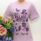 'VILLAGE WITCH' QUIRKY SUPERSOFT ETHICAL T SHIRT 'GIVE BACK' RANGE LAVENDER