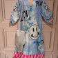'HIPPIE TRIP' PEACE AND LOVE QUIRKY FLOATY DAY DRESS FESTIVAL/HOLIDAY UK 10-18