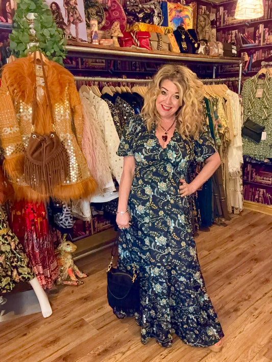 THE 'MIRABELLE' STUNNING LUXE FLORAL PRINT HOURGLASS MAXI DRESS FROM OUR EXCLUSIVE SPANISH COLLECTION