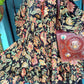 THE 'BELLE BONITA' RICH BOTANICAL PRINT 70'S BABYDOLL STYLE SMOCK DRESS WITH BALLOON SLEEVES
