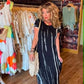 THE 'URBAN TRAVELS' FABULOUSLY FLATTERING MONOCHROME TIE DYE PARACHUTE HEM DRESS