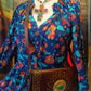 THE 'BELLA CARMEN BLUEBIRD' DRESS FROM OUR SPANISH RANGE WITH FABULOUS TRUMPET STYLE SLEEVES