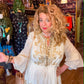 THE 'PALOMA' 100% COTTON STUNNING RICHLY EMBELLISHED IVORY BELL SLEEVE BOHEMIAN DRESS FROM OUR EXCLUSIVE SPANISH COLLECTION