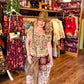THE 'JONI' STUNNING VINTAGE 70'S STYLE BOHEMIAN PRINT RELAXED FIT TWO PIECE TROUSER SUIT