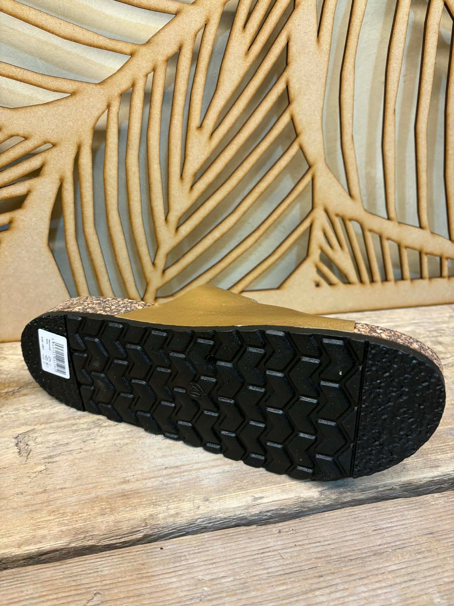 THE 'MADRID' CLASSIC SHIMMERY GOLD FOOTBED SUPER COMFORT SLIDER