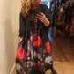 THE 'POPPY' VIBRANT COCCON STYLE SCOOP NECK DRESS WITH PRETTY POCKETS
