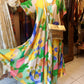 THE 'SUNNY DAZE' FIT AND FLARE V NECK DRESS WITH SUPER SWISHY SKIRT GREEN MIX or PINK MIX