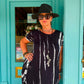 THE 'URBAN TRAVELS' FABULOUSLY FLATTERING MONOCHROME TIE DYE PARACHUTE HEM DRESS